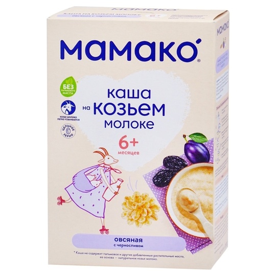 Каша вівсяна чорносл.коз.мол.Мамако 200г