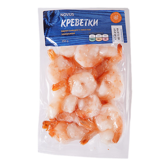 Креветки вар.очищ.з хв.зам.Novus 250г