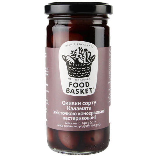 Оливки Каламата з кіст.Food basket 260г