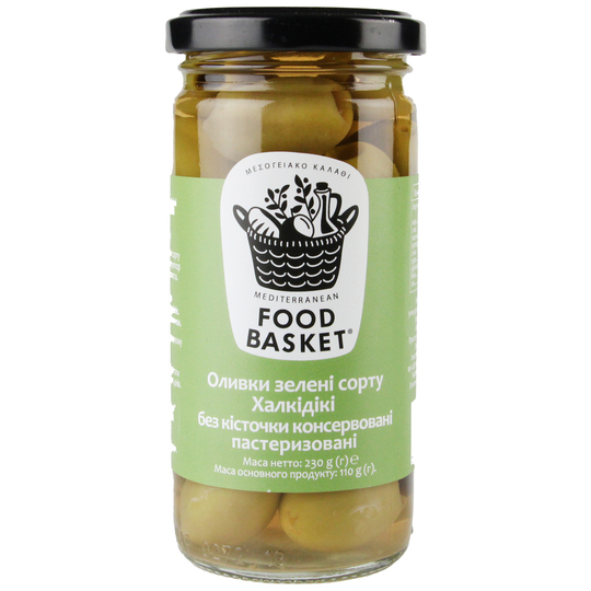 Оливки зел.Халд.б/кіст.Food basket 260г