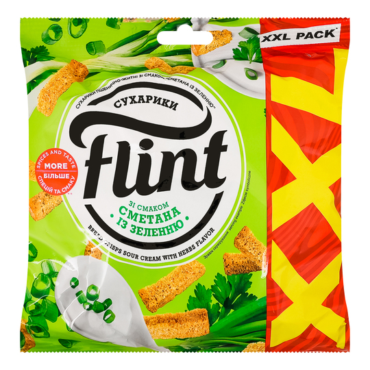 Сухарики пшен-жит.смет-зелень Flint 140г