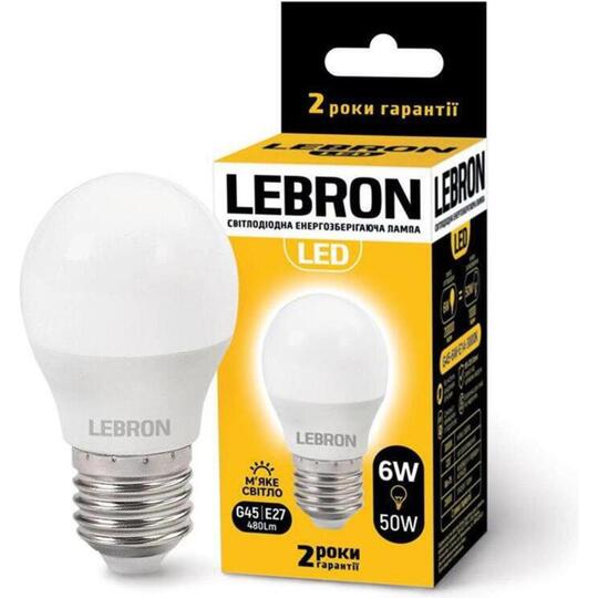 Лампа Lebron L-G45,6W,Е27,3000K