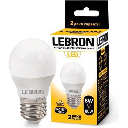 Лампа Lebron L-G45,8W,Е27,4100K