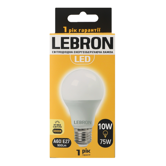 Лампа Lebron L-A60,10W,Е27,3000K