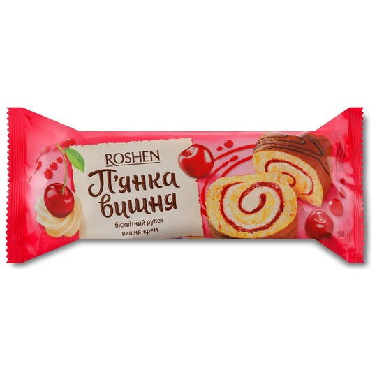 Рулет п'янка вишня Рошен 180г