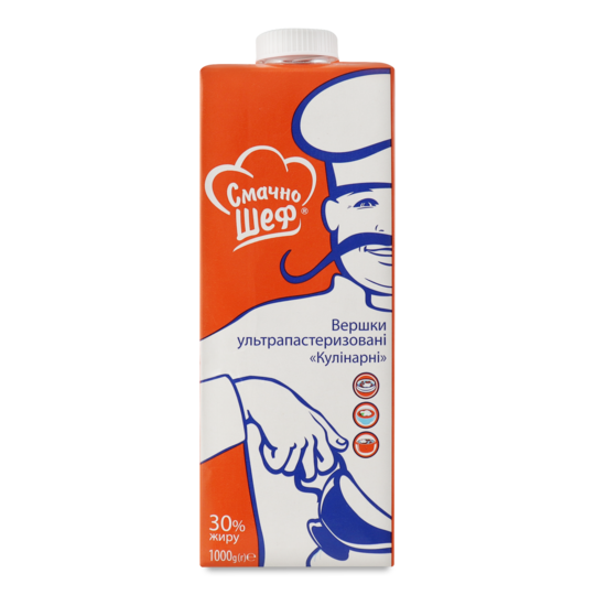 Вершки 30% Смачно шеф 1л т/п