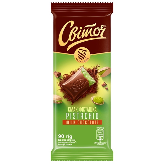 Шоколад мол.см.фісташка Світоч 90г