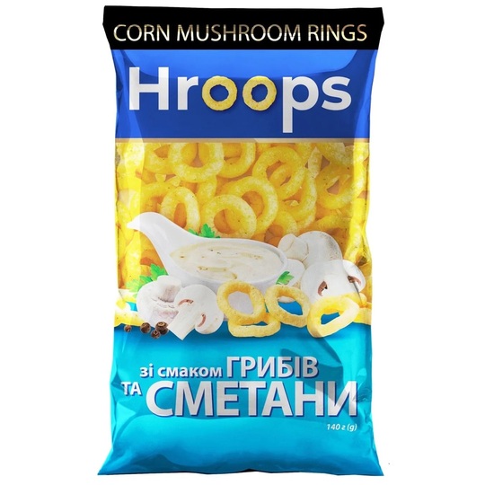 Снеки кукуруд.гриби+сметана Hroops 140г