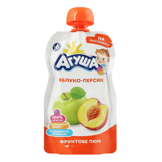 Пюре Яблучно-персикове Агуша д.п.90г