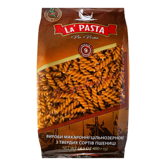 Макарони цільнозер.спіраль La pasta 400г