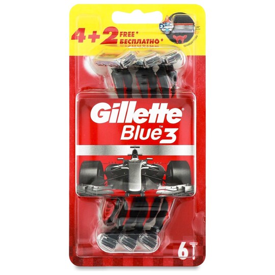 Бритви однораз.4+2шт Red Gillette Blue 3