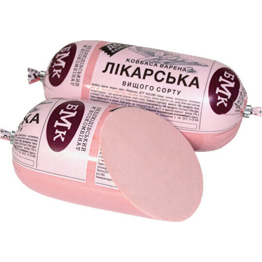 Ковбаса варена Лікарська БМК в/г м/б ваг
