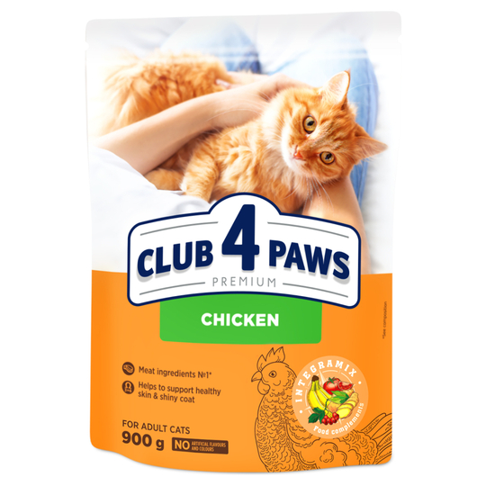 Корм сух.д/кот/курка Club 4 Paws 900г
