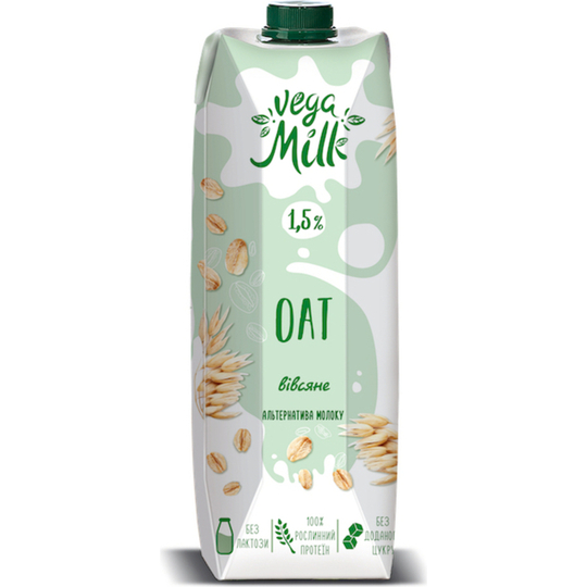 Напій вівсяний 1,5% у/п.Vega Milk 950мл