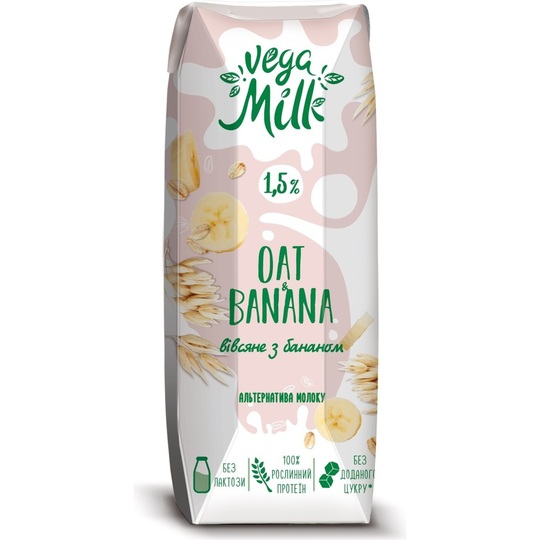 Напій вівс.1,5% з бан.Vega Milk 250мл