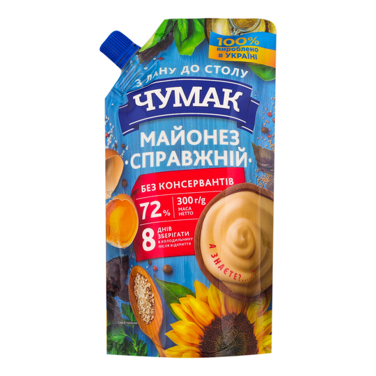 Майонез 72% Справжній Чумак д/п 300г