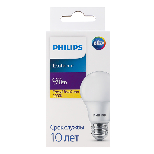 Лампа Philips Eco. LED Bulb 9W E27 3000K