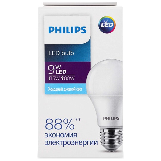 Лампа Philips Eco. LED Bulb 9W E27 6500K