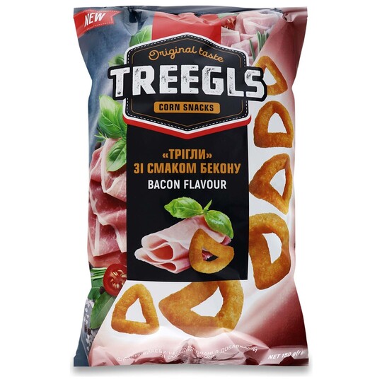Снеки кукурудзяні з беконом Treegls 150г