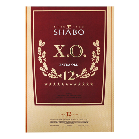 Бренді Shabo XO12р.40% 0,5л п/у