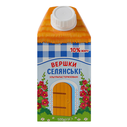 Вершки 10% ультр/паст Селянське 500г