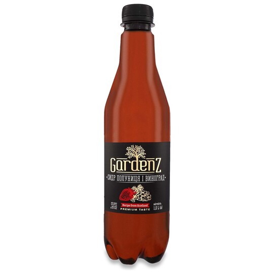 Сидр Gardenz полуниця,виногр.5,4% 1л пет