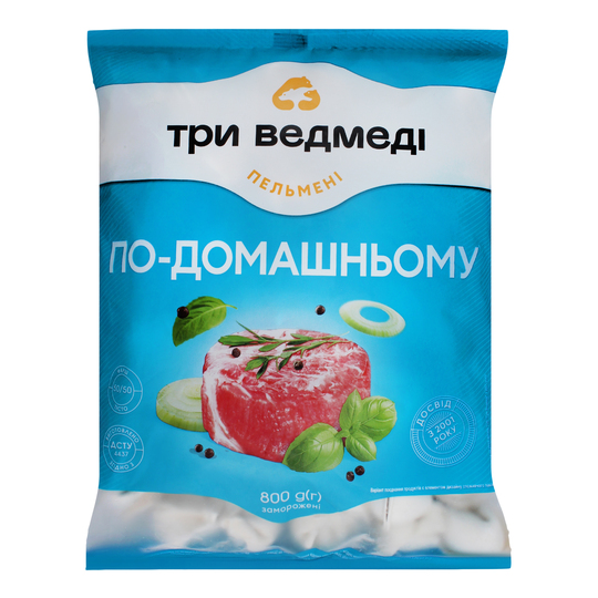 Пельмені По-домашньому Три Ведмеді 800г