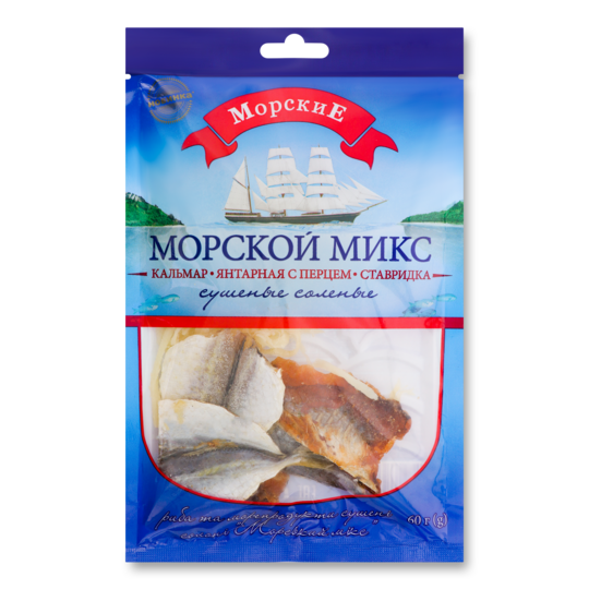 Морський мікс сушено-солоний Морські 60г