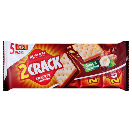Крекер 2 CRACK н.какао-горіх Roshen 235г