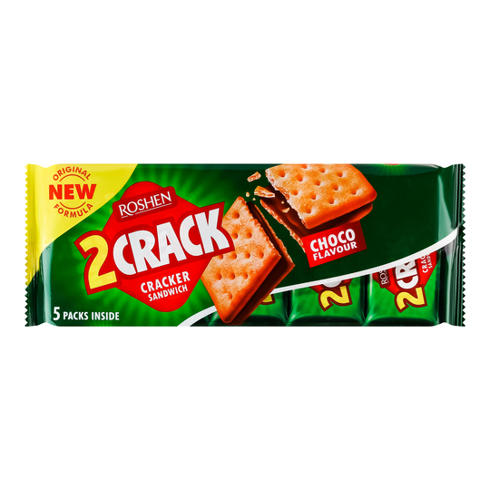 Крекер 2 CRACK з шок.нач.Roshen 235г