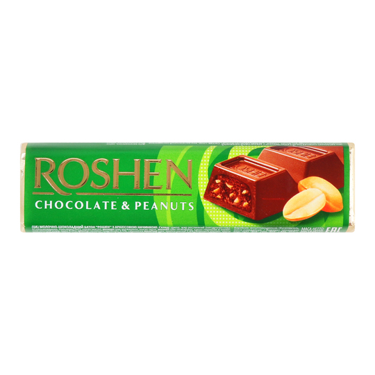 Батон Roshen мол.шок.з арах.нач.38г