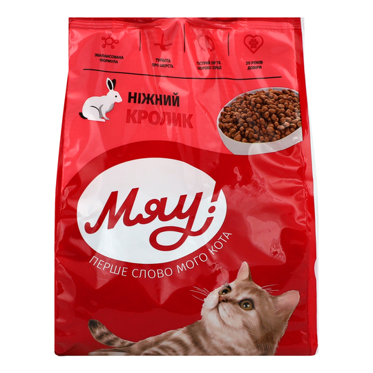 Корм д/котів сух.Мяу Кролик 300г
