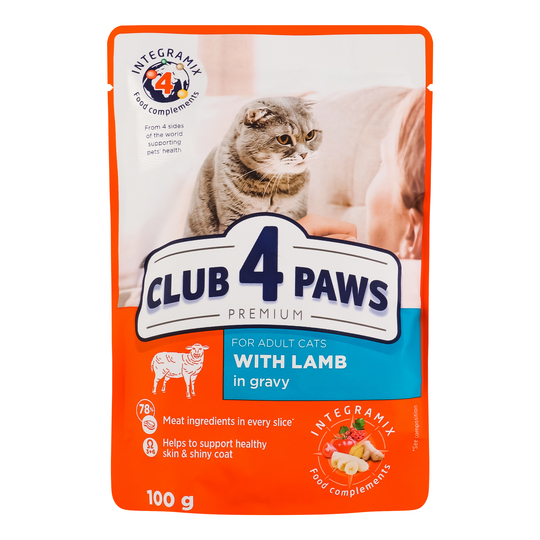 Корм конс.д/кот.ягн.Club 4Paws.100г