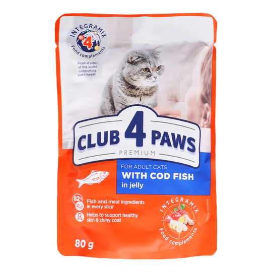 Корм конс.д/кот.тріска Club 4Paws. 80г
