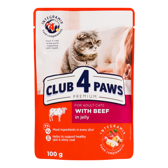 Корм конс.д/кот.ялов.Club 4Paws.100г