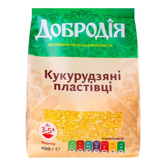 Пластівці кукурудзяні Добродія 400г