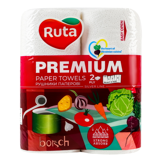 Рушники паперові Ruta Premium білі 2ш