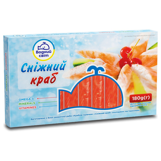 Крабові пал.охл.Сніж.к. Водний світ 180г