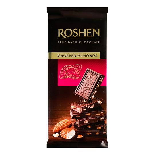 Шоколад чорний з мигдалем Roshen 85г