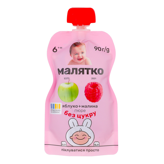 Пюре яблуко-малина Малятко пауч 90г
