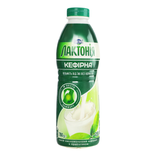 Кефір 2,5%Лактонія з пребіот.пет/пл.780г