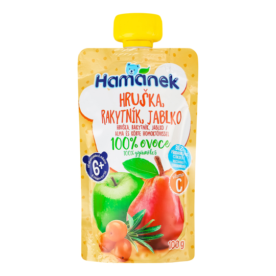 Пюре ябл.груш.обліпиха пауч Hamanek 100г