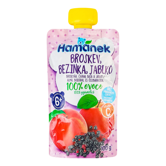 Пюре ябл.перс.бузина пауч Hamanek 100г