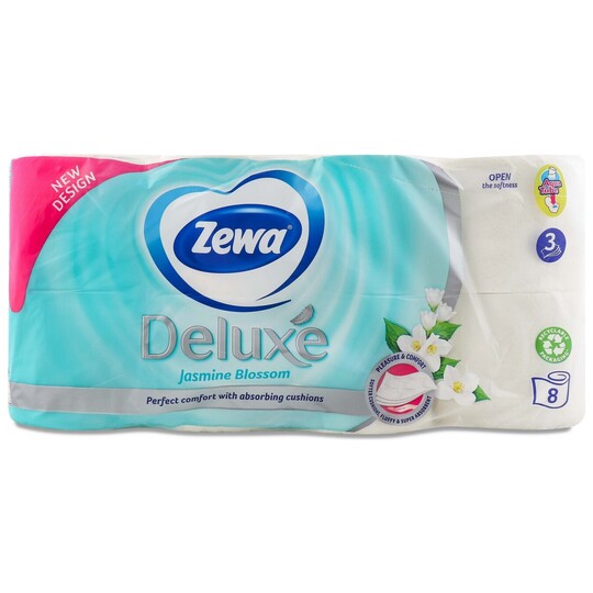 Папір туалет.Zewa Deluxe 3сл.8р Жасмін