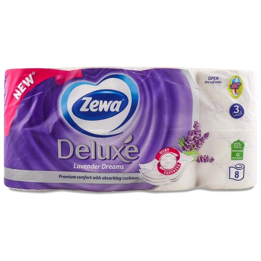 Папір туалет.Zewa Deluxe 3сл 8р Лаванда