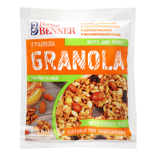 Гранола Горіхи та мед DoctorBENNER 40г