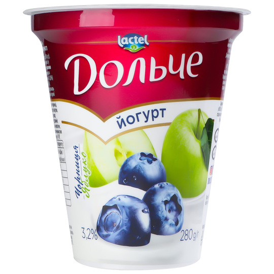 Йогурт 3,2% чорниця-ябл.Дольче ст.280г