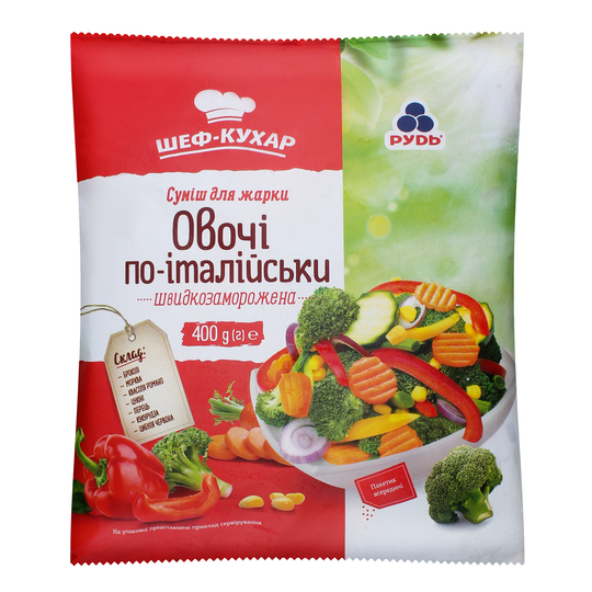 Суміш овочева по-італійськи зам.Рудь400г