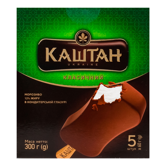 Морозиво пл-р в глазурі м/п Каштан5х60г