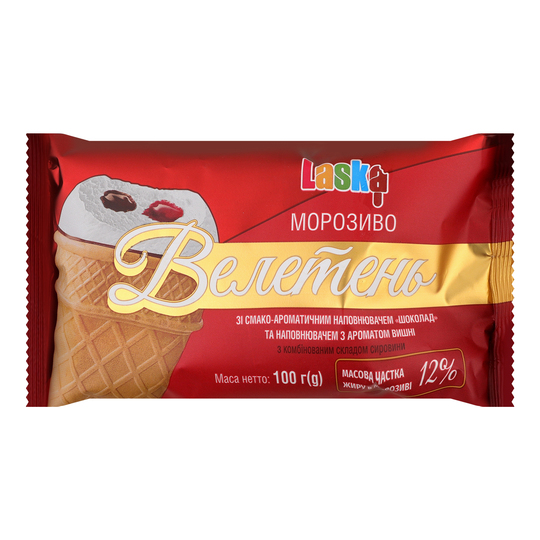 Морозиво шок.вишня Велетень Ласка 100г